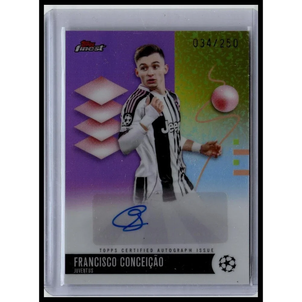 2025-26 Finest UEFA Francisco Conceição #BA-FC Juventus Base Auto Pink #/250